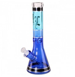 Blue Black Leaf Beaker Bong Ice